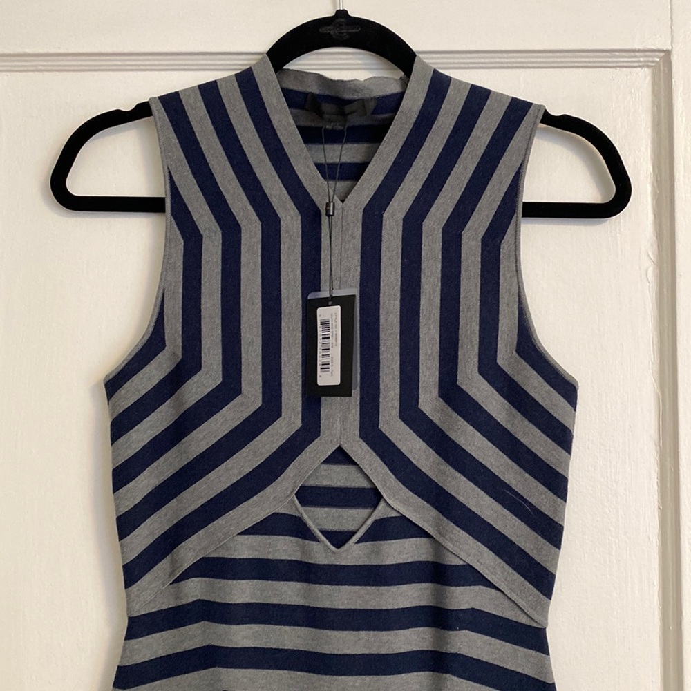 Alexander Wang Navy/Grey Striped Dress